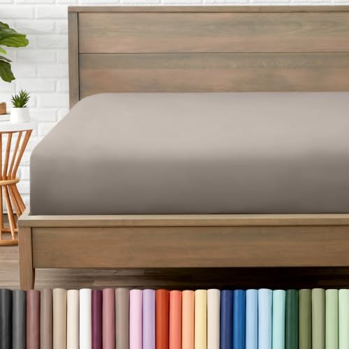 Bare Home King Fitted Sheet - 1800 Ultra-Soft (King, Khaki) by BareHome