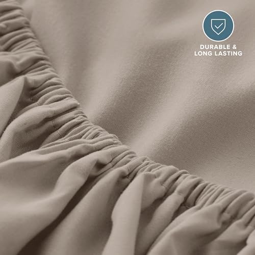 Bare Home King Fitted Sheet - 1800 Ultra-Soft (King, Khaki) - Image 5