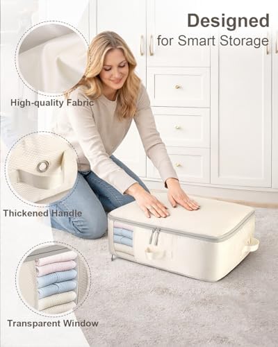 Comforter Storage Bag 2-Pack Self Compression Organizer,22 Gallons - Image 6