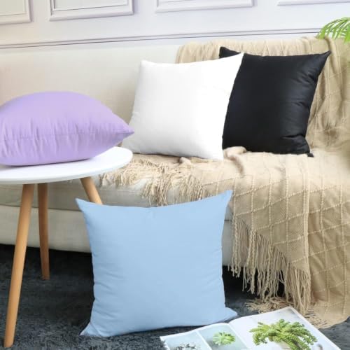 Thmyo 4-Pack 100% Cotton Solid Decorative Throw Pillow Case 18x18inch - Image 3