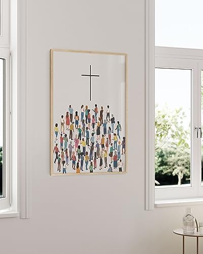 HAUS AND HUES Religious Wall Art – The Cross of Jesus Christ Poster, Christian Painting for Home or Church, Inspirational Biblical Print, Spiritual Catholic Artwork (Unframed, 24"x36") - Image 4