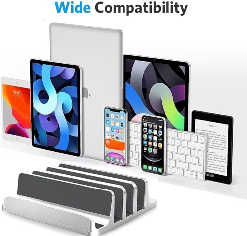 Vertical Laptop Stand, 3-Slot Vertical Laptop Stand Holder,Adjustable Dock Size,3 in 1 Design Space-Saving Laptop Holder Desktop,for Desk MacBook/Surface/Samsung/HP/Dell/Chrome Book - Image 4