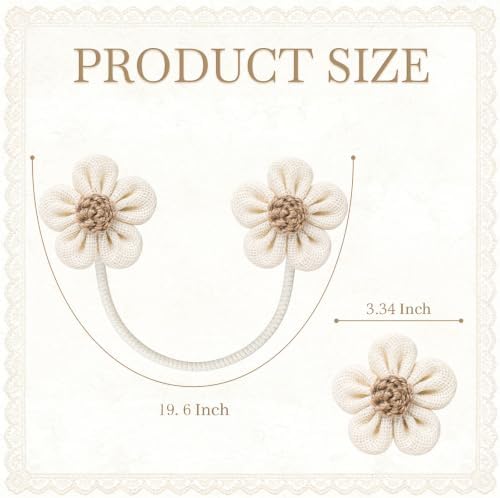 VIS'V Curtain Tiebacks, Twisted Boho Curtain Holdbacks, Cream, 2 Pcs - Image 4