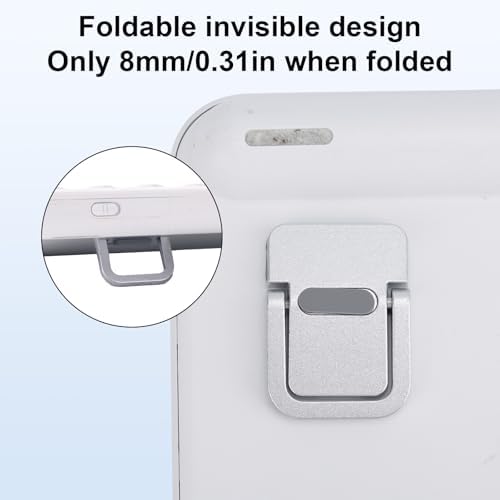 Penitue 4pcs Mini Keyboard Riser, Self-Adhesive Portable Small Laptop Tilt Stand Zinc Alloy Lifter Feet Foldable & Invisible Computer Notebook Holder Leg Lift Accessories for Desk (Silver, Black) - Image 4