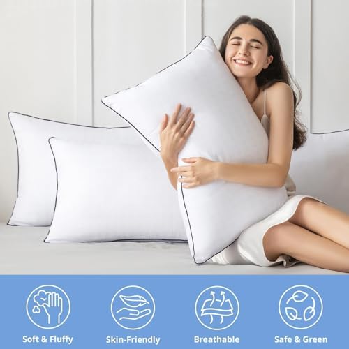 JOLLYVOGUE King Size Bed Pillow 1-Pack, Single Pillow for Sleeping, Breathable and Supportive with Down Alternative Fill, Hotel Collection Pillow for Side, Back, and Stomach Sleepers - Image 2
