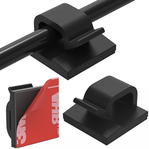 40Pack Adhesive Cable Clips, Wire Holders for Desk Wall Car, Black by Yocice