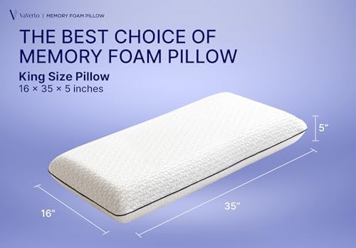Vaverto King Size Memory Foam Pillows - Firm Pillow - King Size 1-Pack - Image 2