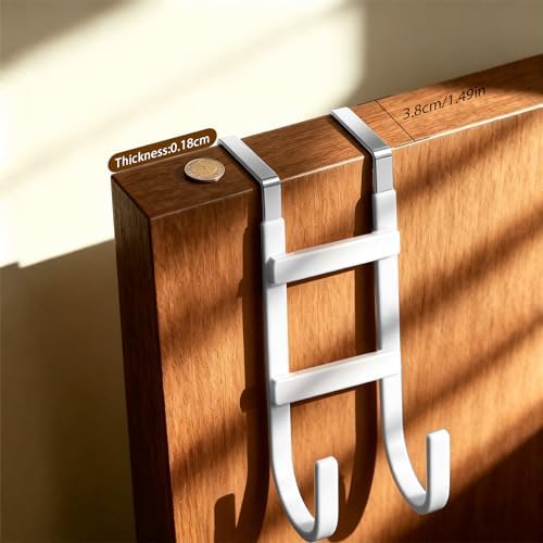 Over the Door Hooks, 4-Pack Scratch-Resistant Over the Door Hanger with Rubber for Hanging Towels, bags, Coats and Keys, Suitable for Most interior doors such as in bathroom, bedroom, and kitchen - Image 3