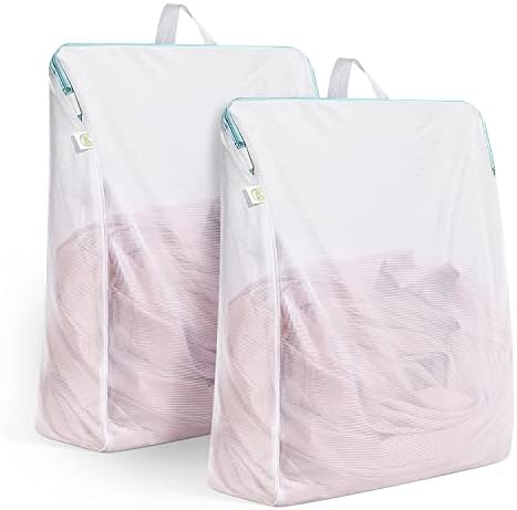 OTraki 2 Pack Large Mesh Laundry Bag with Handles 16x20 inch, White by OTraki