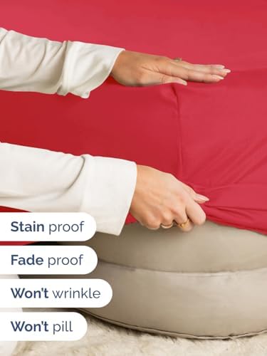 CGK Extra Deep King Single Fitted Sheet Only - Red - Image 4