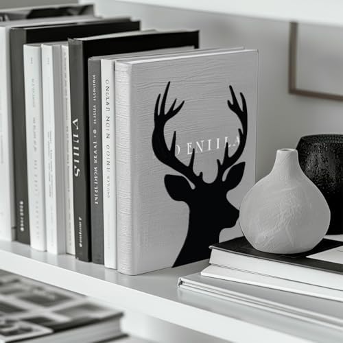 Peacoblue 5.3"x4.3"x7.9" Metal Bookends, Heavy Duty Book Ends for Shelves - Image 4