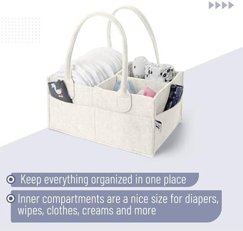 Mr. Pen- Baby Diaper Caddy Organizer, Beige, Medium - Image 4