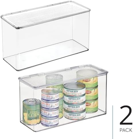 iDesign Plastic Stackable Hinged-Lid Storage Box - Set of 2 - Clear - Image 2