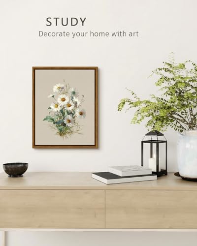 VIYYIEA Daisy Flower Wall Art Vintage Botanical Prints Framed 8x10 Inch - Image 2