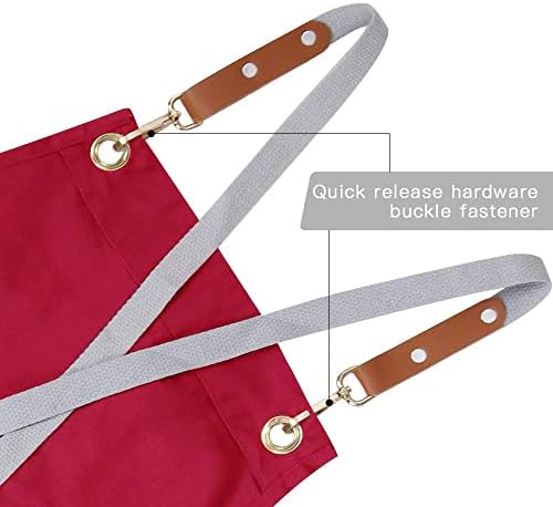 Crossback Apron with Pockets, Apron with Adjustable Straps - Image 5