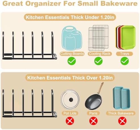 Fikoksol Cutting Board Organizer Storage, Baking Sheet Rack under Cabinet - Image 4
