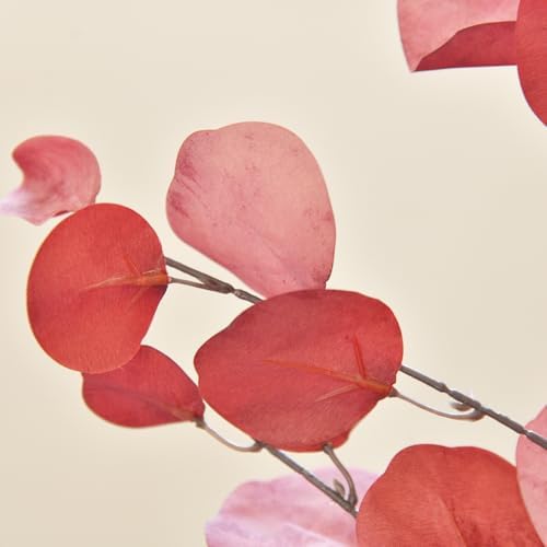 3 PCS 33" Artificial Eucalyptus Stems, Silk Branches for Vase Decor, Red - Image 7
