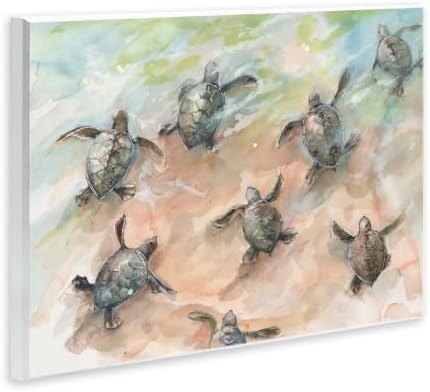 Baby Sea Turtles Coastal, 10 x 15 Inch Mounted Print on Wall Plaque - Image 2
