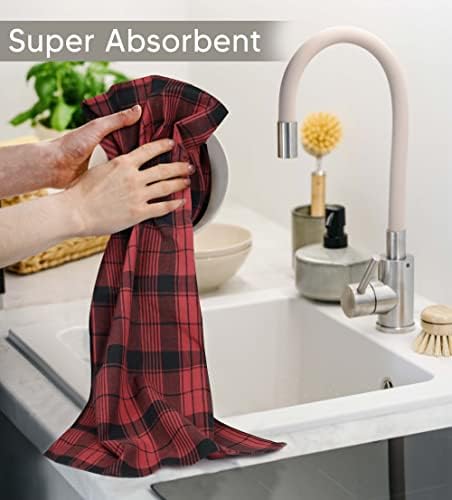 Utopia Towels Red & Black Dish Towels [12 Pack - 15 x 25 Inc] 100% Cotton - Image 3