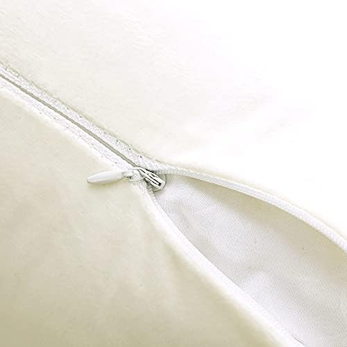 NiNi ALL Cream White Velvet Throw Pillow Covers 18x18 Pack of 2 Decorative - Image 5