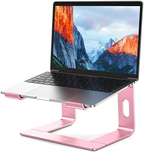 BESIGN LS03 Aluminum Laptop Stand, Ergonomic Detachable Computer Stand, Notebook Riser, Laptop Mount Compatible with Air, Pro, Dell, HP, Lenovo More 10-15.6" Laptops, Pink by BESIGN