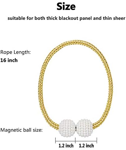 MELALUXE 4 Pack Magnetic Curtain Tiebacks, Decorative Curtain Holdbacks for Window Décor (Coffee) - Image 3