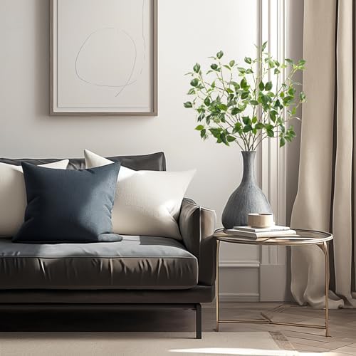 Artificial Plants Greenery Eucalyptus Stems Branches Plant for Home Decor，Faux Rustic Ficus Leaf Floral for Indoor Table Bathroom Bedroom Kitchen Decoration,Real Plastic Eucalytus Wedding Dcor（4PCS) - Image 3