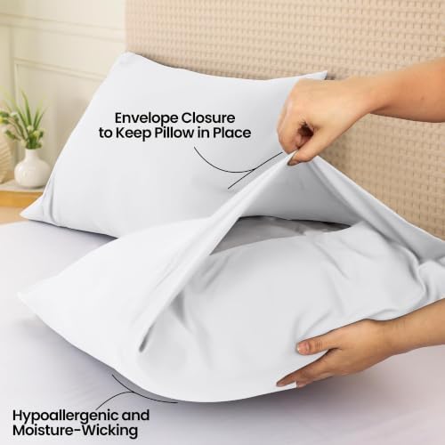 Pillow Covers Queen Size Set of 12, Soft and Comfy Pillow Cases, White - Image 3