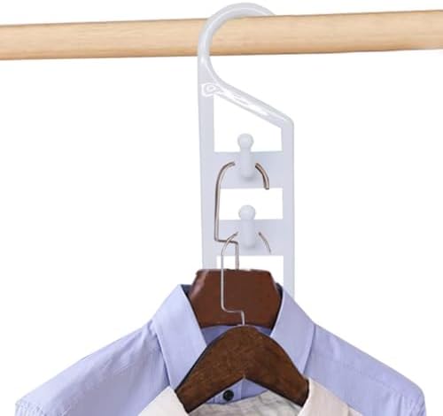 Closet Space Saver Hooks,Set of 4,Belts Hanger Holder,Compact Clothes Storage Organizers with 5 Holes for Home Dorm Apartment (4, White) - Image 2