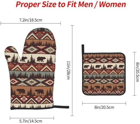 Vintage Rustic Oven Mitts and Pot Holders Sets Cabin Kitchen Decor - Image 4
