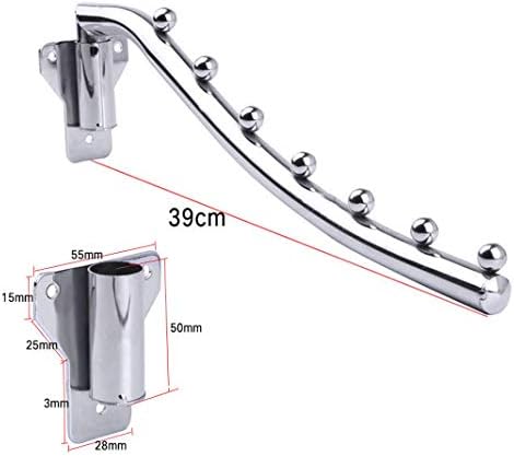 Folding Wall Mounted Clothes Rack, Wall Clothes Hanger Detachable Sturdy Swing Arm Coat Hanger Stainless Steel Clothes Hook Closet Rod Clothing Holder Drying Racks for Bathrooms Laundry Room, 2 Pack - Image 2