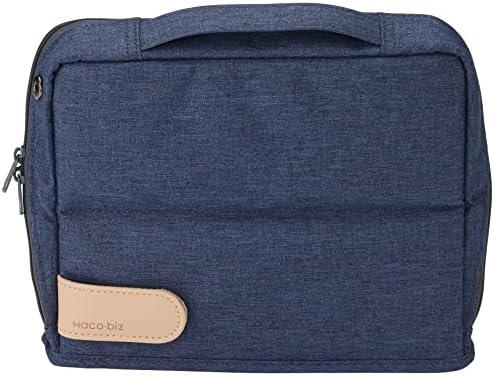 KOKUYO Pencil Case Pouch, Haco-Biz Standing Pen Pouch Bag, Foldable Stand up Pencil Holder Organizer, Large Capacity Portable Pencil Box for Office Supplies, Indigo Blue - Image 4