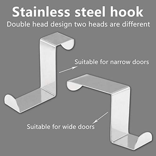 5 Pcs Z-Shaped Over The Door Hooks Fits 2" and 1" (Silver) - Image 4