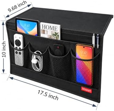 Bedside Storage Organizer with 6 Pockets, Bedside Caddy, Table Cabinet Storage Organizer for TV Remote Control, Phones, Magazines, Tablets, Accessories, Black - Image 5