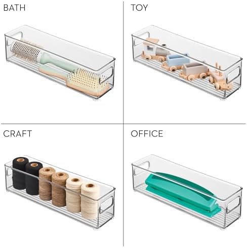 iDesign Stackable Fridge Bin with Handles, Set of 3, Clear - Image 7