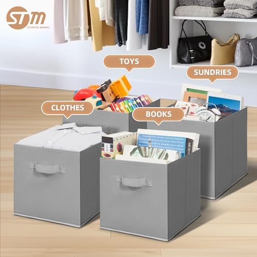 STORAGE MANIAC Storage Cubes, 11 Inch 6 Pack Collapsible Fabric Shelf Bins - Image 2