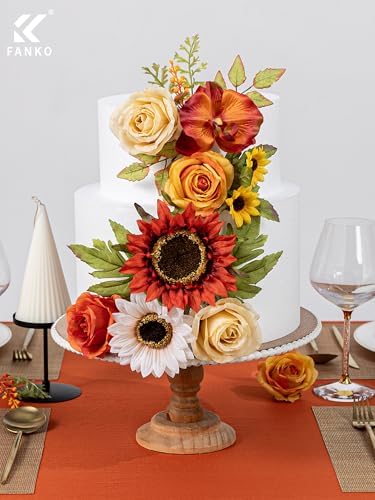 FANKO Fall Artificial Flowers DIY Bouquet Combo Faux Rose for Home Decor - Image 4