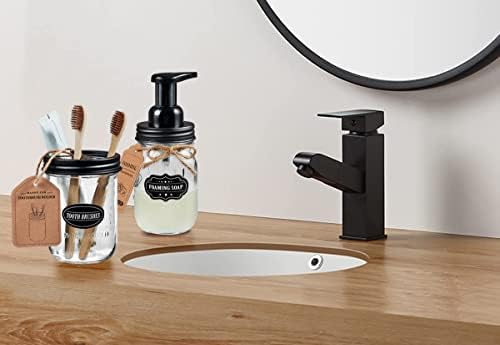 Mason Jar Toothbrush Holder-Black-with 16 Ounce Mason Jar - Image 6