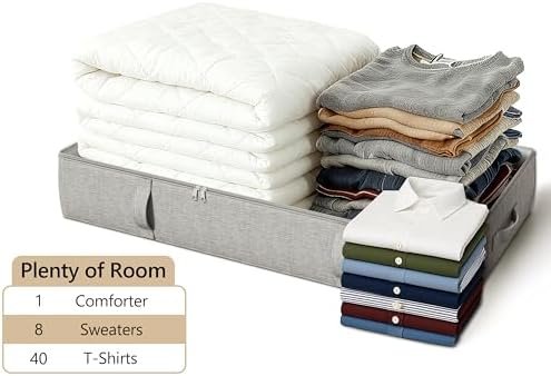 2-Pack Under Bed Storage Containers, 6 Inches Tall Clothes Storage, Grey - Image 7