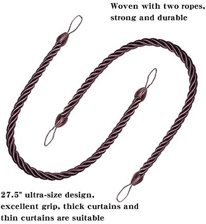 BEL AVENIR Curtain Tiebacks Ropes Tie-Backs,Handmade Holdbacks(Purple,4P) - Image 3