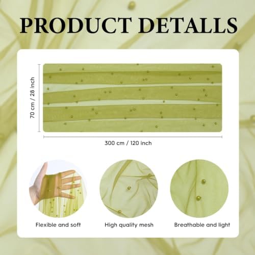 Artoid Mode 6-Pack Pearl Green Gauze Table Runner 10FT Home Decor - Image 6