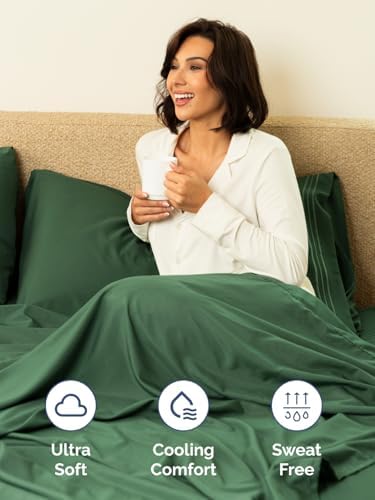 CGK Extra Deep Twin XL Single Fitted Sheet Only - Emerald Green - Image 3