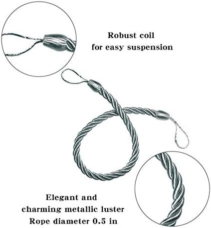 BEL AVENIR 2 Pack Curtain Tiebacks Ropes Tie-Backs,Handmade Holdbacks - Image 2