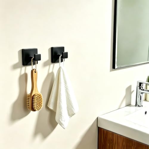JOPOFI 6 Piece Towel Hook - Bathroom Robe Hook - Matte Black - Image 3