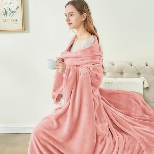 BEDELITE Fleece Blanket Soft Plush Throw for Couch Pink 50"x60" - Image 5