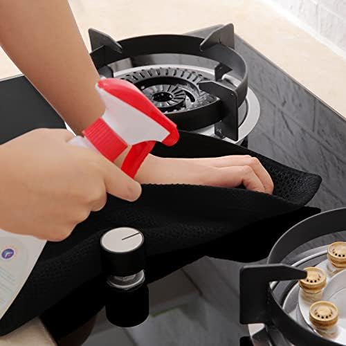 Homaxy 100% Cotton Waffle Weave Kitchen Dish Towels 6-Pack, Black - Image 5
