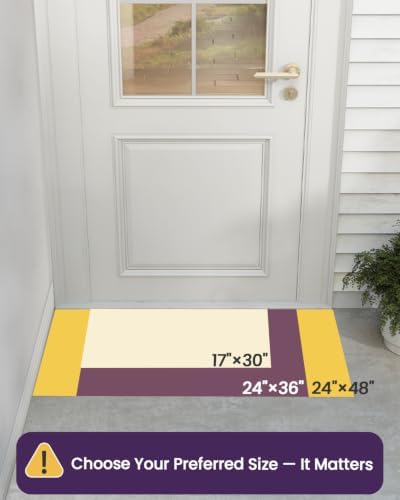 DEXI Front Door Mat Outside Entrance 24x36 Rubber Entry Doormat Brown - Image 2