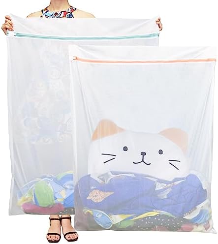 Tenn Well 2Pk 43x35" Extra Large Mesh Laundry Bags Jumbo for Blankets XXXXL by TennWell