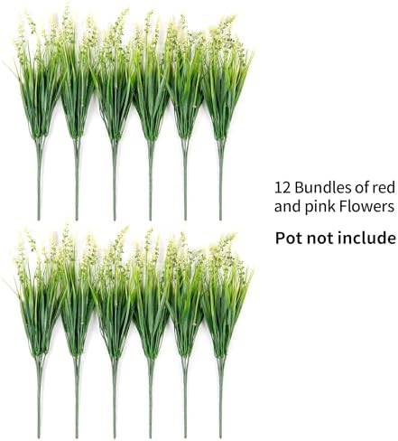 Ammyoo Artificial Faux Plants Flowers for Outdoor Decorations, Fake Monkey Grass for Outside Porch Patio, No Fade Realistic Greenery Plant, UV Resistant Artificial Shrubs for Courtyard Window Garden - Image 6