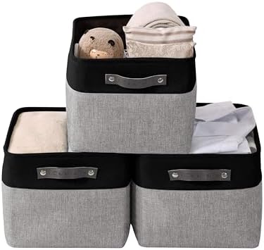 DECOMOMO Storage Bins, Large Fabric Storage Baskets for Shelves 3 Pack by DECOMOMO